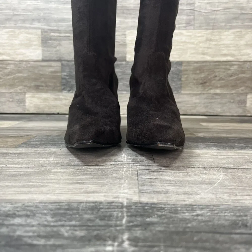Casadei Boots 7.5 Brown Suede Vero Cuoio Knee High Heel Made in Italy